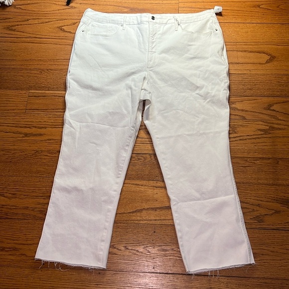 Good American White Cotton Y2K Vintage Mid Rise Wide Leg B7 - Picture 1 of 6